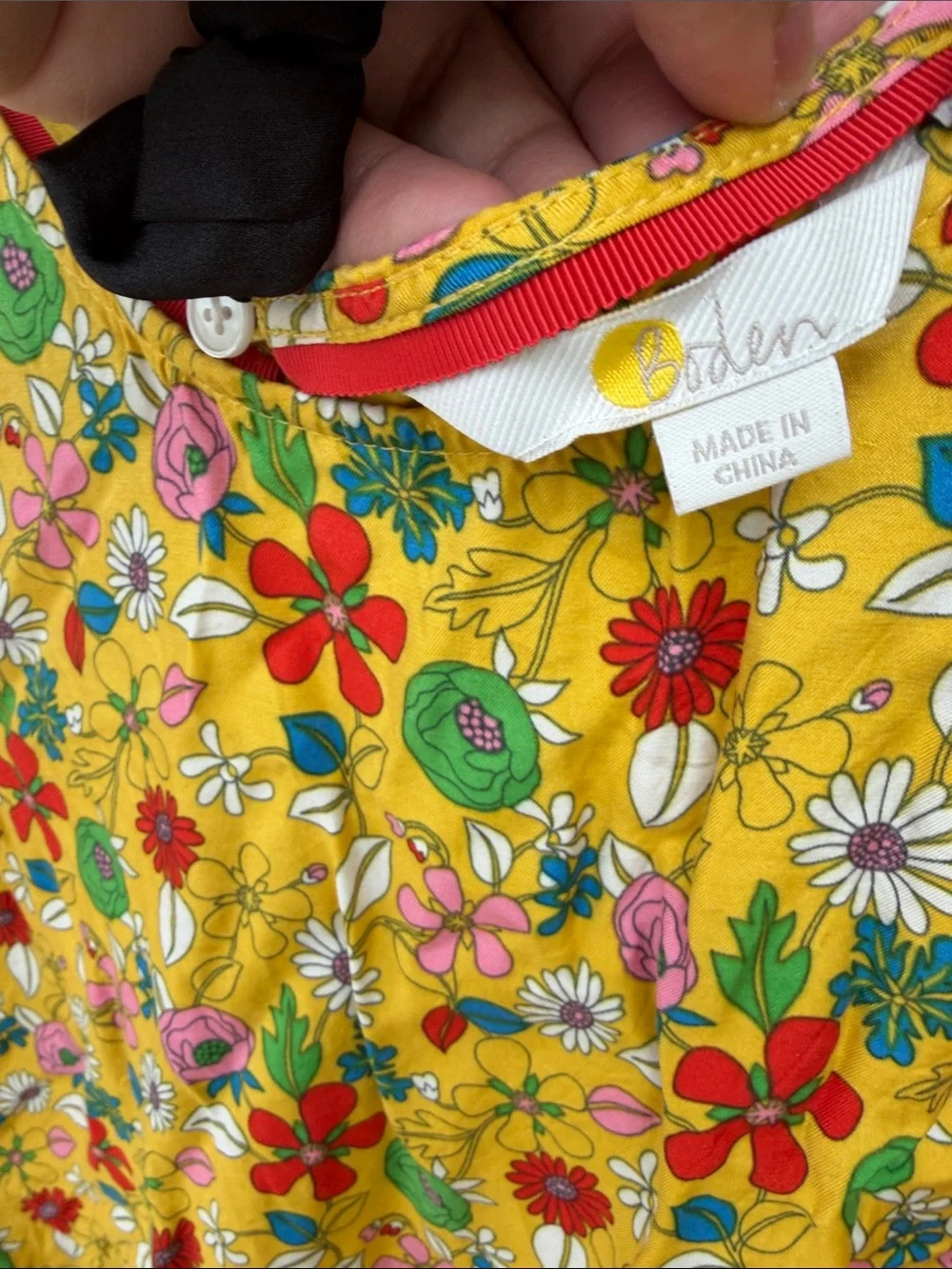 Boden Yellow Floral Puff Sleeve Blouse Silk Blend